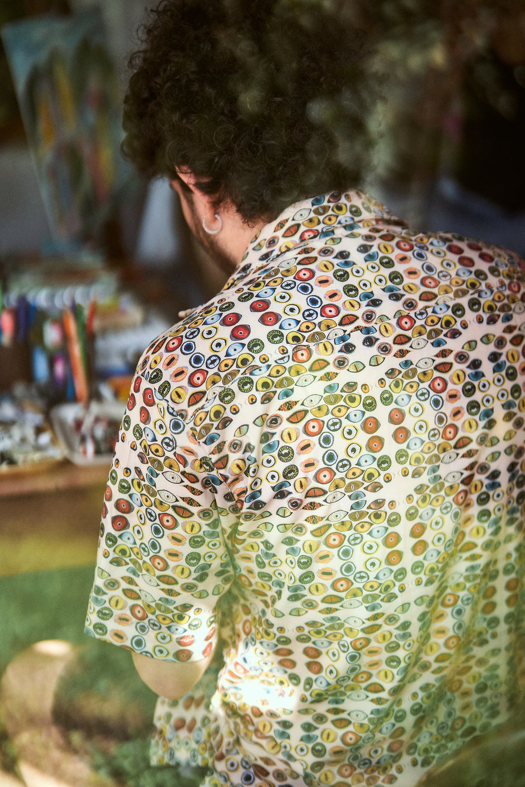 Camisa ojos salvajes Beige - Hombre