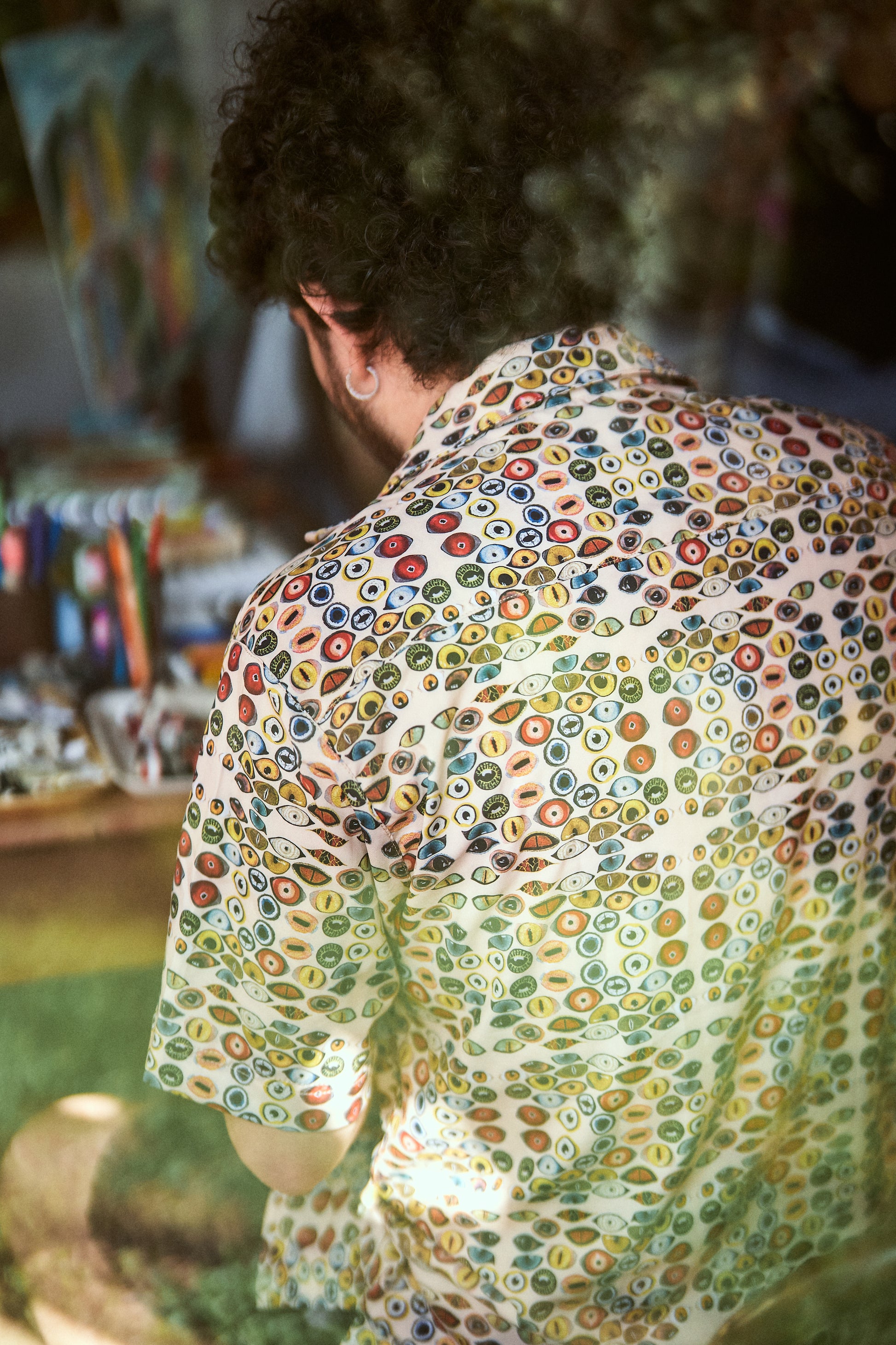 Camisa ojos salvajes Beige - Hombre