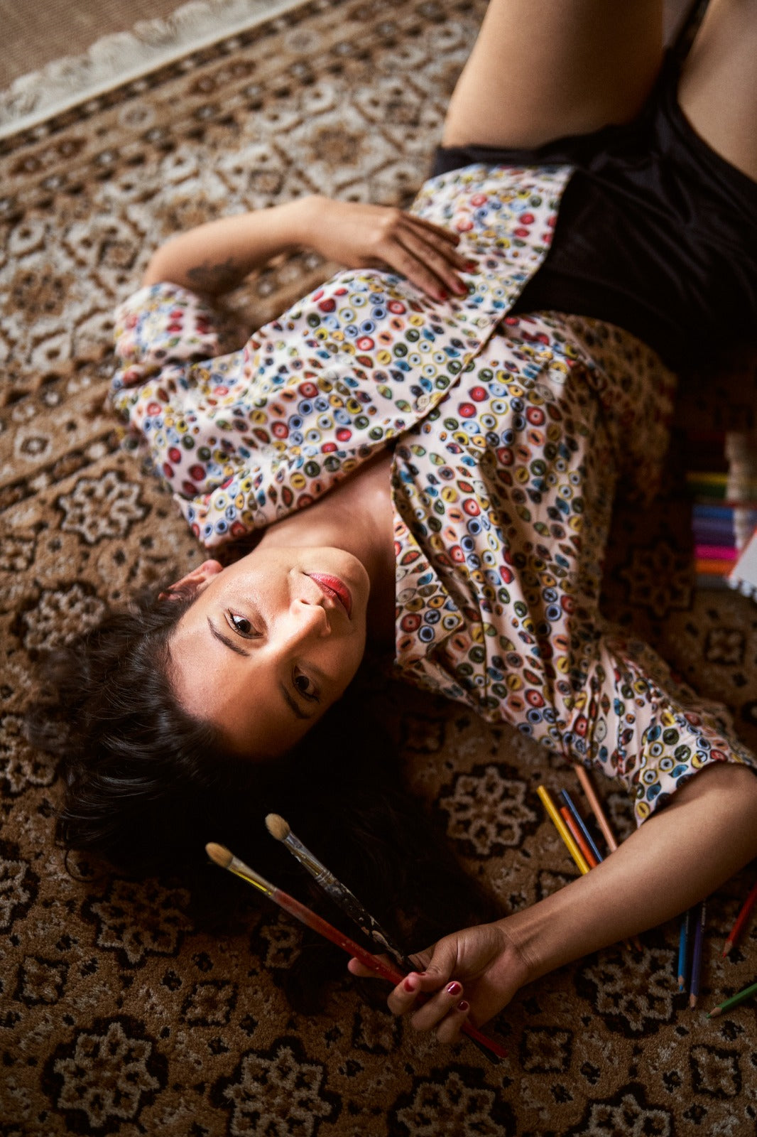 Camisa ojos salvajes beige - Unisex Oversize