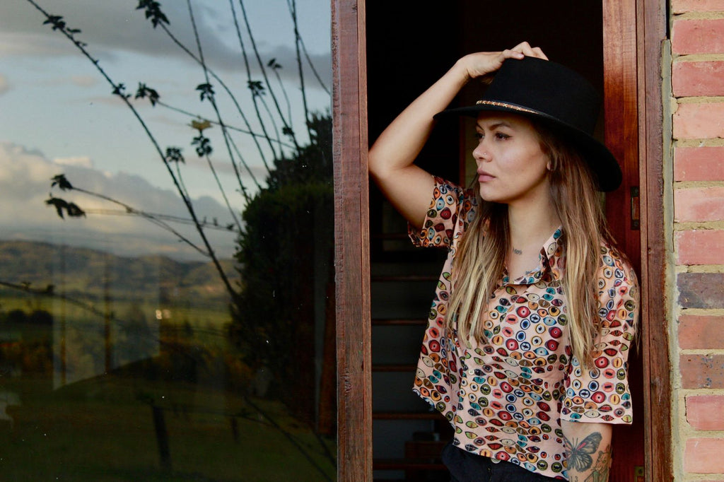 Camisa ojos salvajes Salmon - Mujer