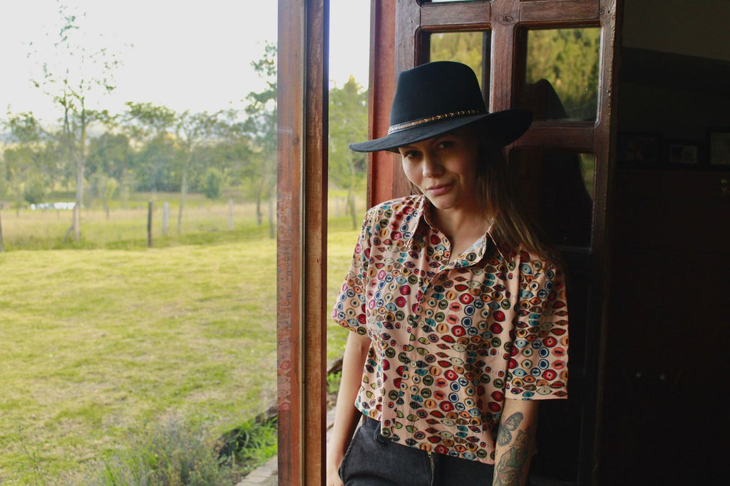 Camisa ojos salvajes Salmon - Mujer