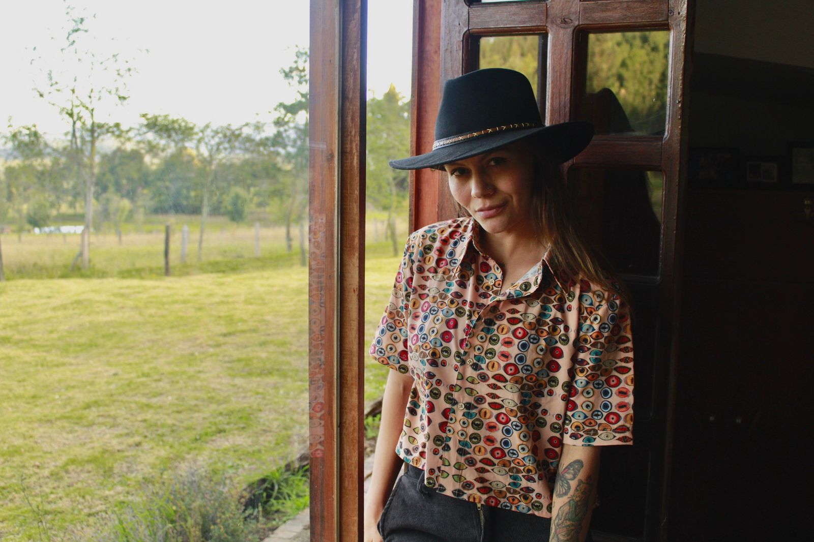 Camisa ojos salvajes Salmon - Mujer