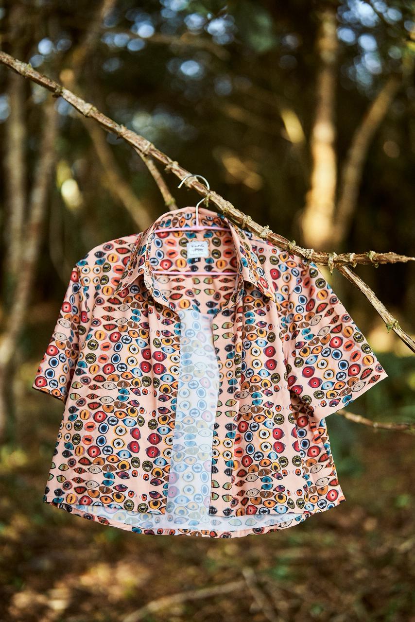 Camisa ojos salvajes Salmon - Mujer