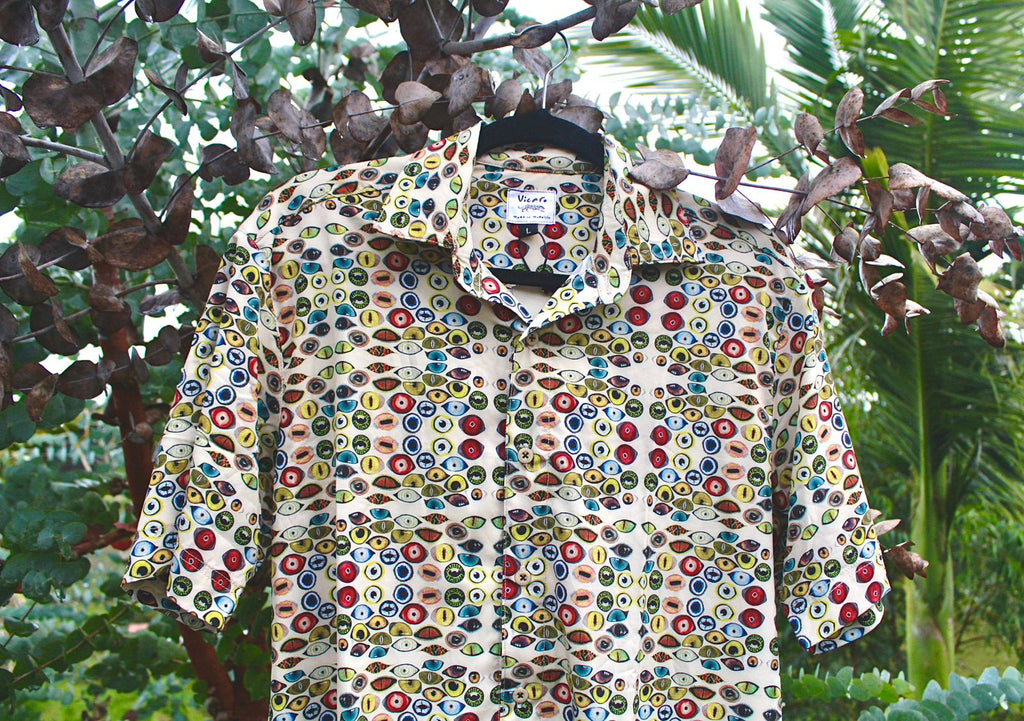 Camisa ojos salvajes Beige - Hombre